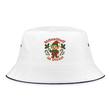 Weihnachtself im Dienst - Bucket Hat - Weiß/Navy - Vorne