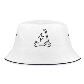 Ikone der Elektroroller-Linie Urban Mobility Transpor - Bucket Hat - Weiß/Navy - Vorne