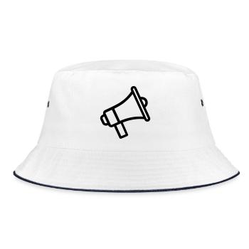 megaphone - Bucket Hat - white/navy - Front