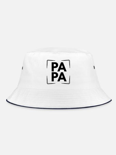 PAPA - Bucket Hat - Weiß/Navy - Vorne