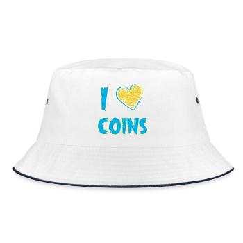 Coin collector - Bucket Hat - white/navy - Front