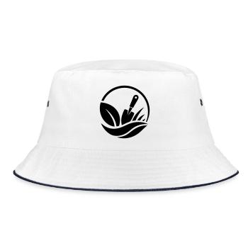 Gardener Shovel Plants Garden Motif - Bucket Hat - white/navy - Front