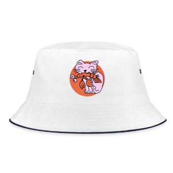Le chat mange le cancer - Bob - blanc/marine - Devant