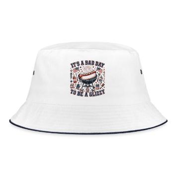 Today is a bad day to get a glizzy hot dog - Bucket Hat - white/navy - Front