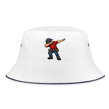 Dabbing roofers - Bucket Hat - white/navy - Front
