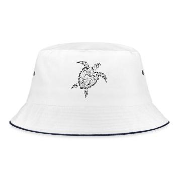 Minimal Black Silhouette - Bucket Hat - white/navy - Front