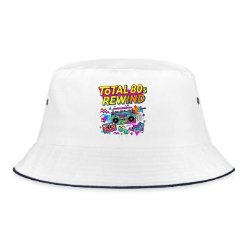 Total 80s Rewind - Bucket Hat - white/navy - Front