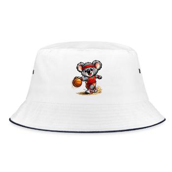 Cute koala playing basketball - Bucket Hat - white/navy - Front