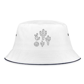 Cacti made of crystals for coloring - Bucket Hat - white/navy - Front