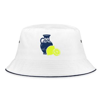 Zitrusvase Kontrast-Print - Bucket Hat - Weiß/Navy - Vorne