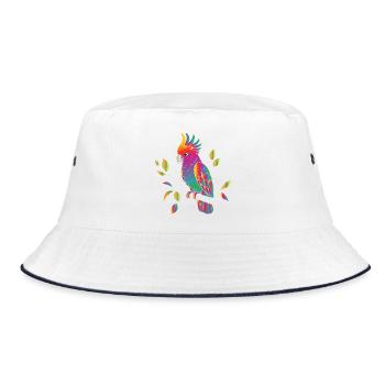 Design de dessin animé Cockatoo arc-en-ciel - Bob - blanc/marine - Devant