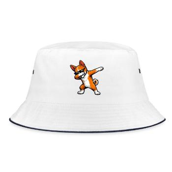 Tabbing Basenji dans le style comic - Bob - blanc/marine - Devant