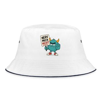Nerv mich nicht Monster - Bucket Hat - Weiß/Navy - Vorne