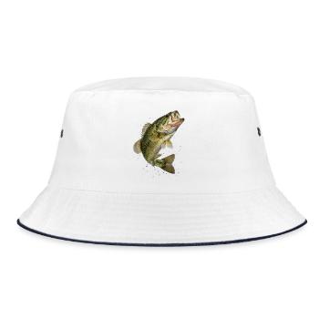 Bass in dynamic jump - Bucket Hat - white/navy - Front