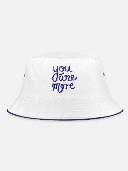 You are more - Bucket Hat - white/navy - Front
