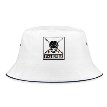 Pike Jaeger Coat of Arms Logo - Bucket Hat - white/navy - Front