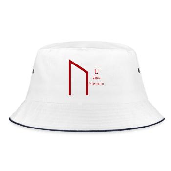 Uruz Rune Complete Red – Viking Futhark Norse - Bob - blanc/marine - Devant