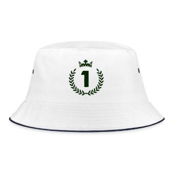 1_kranz_krone - Bucket Hat - white/navy - Front