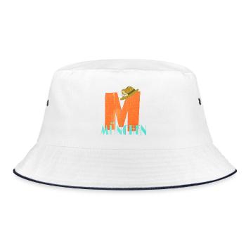Retro Design M München - Bucket Hat - Weiß/Navy - Vorne