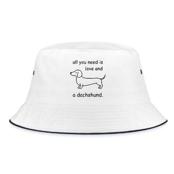 All You Need Is Love & Dachshund – Comic - Bucket Hat - white/navy - Front