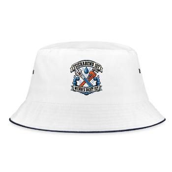 Feierabend mit Werkzeugfreude - Bucket Hat - Weiß/Navy - Vorne