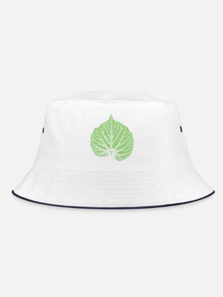 Blatt Linde / Lindenblatt - Natur & Wald - Bucket Hat - Weiß/Navy