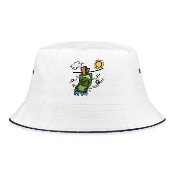 Geldwäsche - Bucket Hat - Weiß/Navy - Vorne