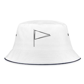 Wimpel handgezeichnet - Bucket Hat - Weiß/Navy - Vorne