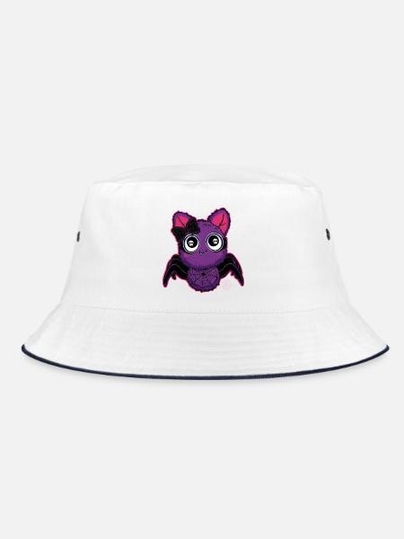 Nachtkuschelbatz mit Flügeln - Bucket Hat - Weiß/Navy