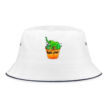 Kaktusphant im Blumentopf - Bucket Hat - Weiß/Navy - Vorne