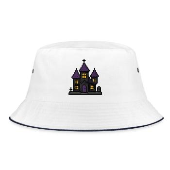 Purpurnacht-Spukhaus - Bucket Hat - Weiß/Navy - Vorne