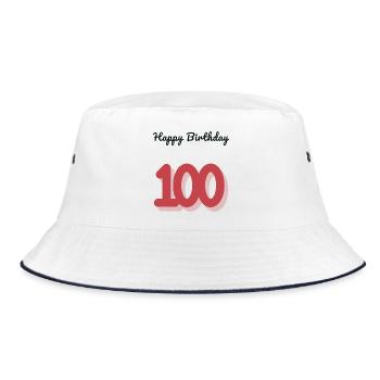 100. 100 JAHRE. 100-JÄHRIGES JUBILÄUM. GEBURTSTAG 100 - Bucket Hat - Weiß/Navy - Vorne