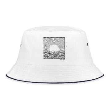 Dark-Wave-Musik - Bucket Hat - Weiß/Navy - Vorne