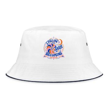 Follow the Shape of Becoming - Bucket Hat - Weiß/Navy - Vorne