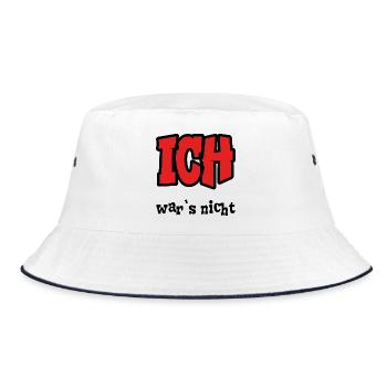 Ich wars nicht - frech - nö - lustig - Bucket Hat - Weiß/Navy - Vorne