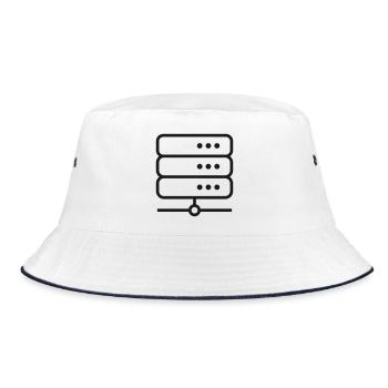 Server-Racklinien-Symbol - Bucket Hat - Weiß/Navy - Vorne