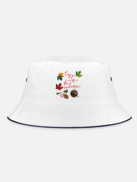 Cozy Autumn - Bucket Hat - Weiß/Navy