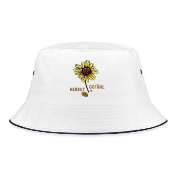 Sonnenblume im Herbst - Bucket Hat - Weiß/Navy - Vorne