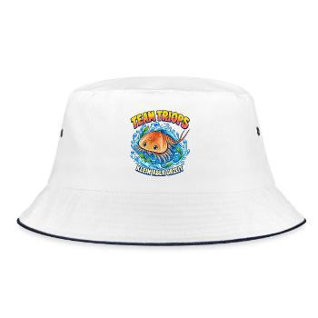 Team Triops – Klein aber Urzeit - Bucket Hat - Weiß/Navy - Vorne