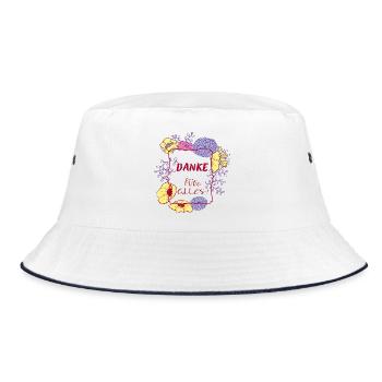 Danke für Alles - Bucket Hat - Weiß/Navy - Vorne