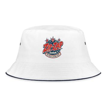 Zip-Zap Retro Soda - Bucket Hat - Weiß/Navy - Vorne