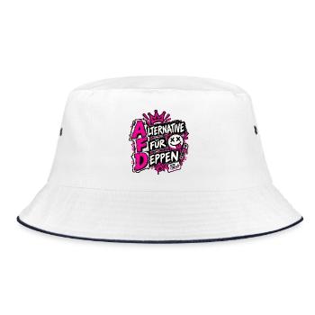 Alternative für Deppen - Bucket Hat - Weiß/Navy - Vorne