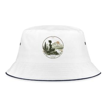  Meditation Yoga Relaxing Pilates Spiritual-Sport - Bucket Hat - Weiß/Navy - Vorne