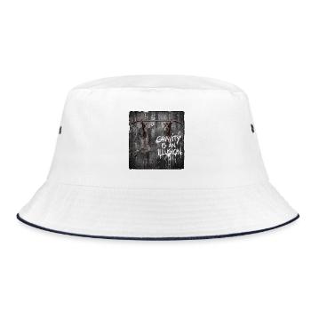 Kreide Tagging am Reck - Bucket Hat - Weiß/Navy - Vorne