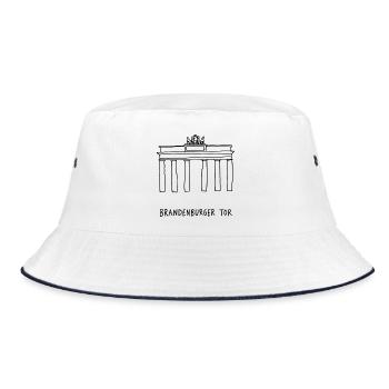 Brandenburger Tor Berlin - Bucket Hat - Weiß/Navy - Vorne