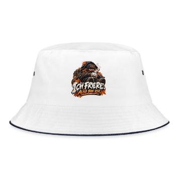Ich Friere, also bin ich - Bucket Hat - Weiß/Navy - Vorne