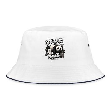 Heute Fitnessstudio? Vielleicht morgen – Funny Panda - Bucket Hat - Weiß/Navy - Vorne