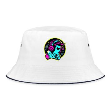 Gamer - Bucket Hat - Weiß/Navy - Vorne