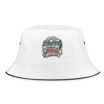Pflegekraft Multitasking - Bucket Hat - Weiß/Navy - Vorne