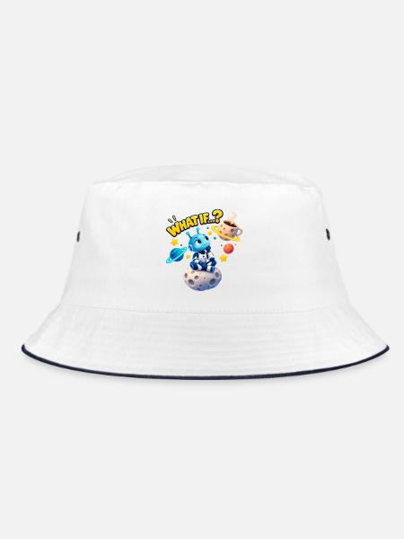 WAS, WENN...? - Bucket Hat - Weiß/Navy